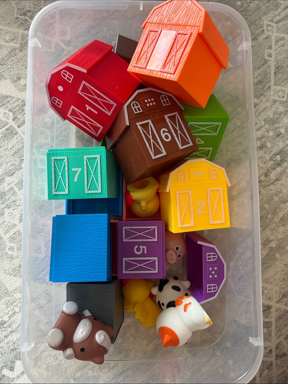 Colorful Numbered Barn Blocks - Multicolor Kids Toy Set